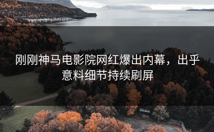 刚刚神马电影院网红爆出内幕，出乎意料细节持续刷屏