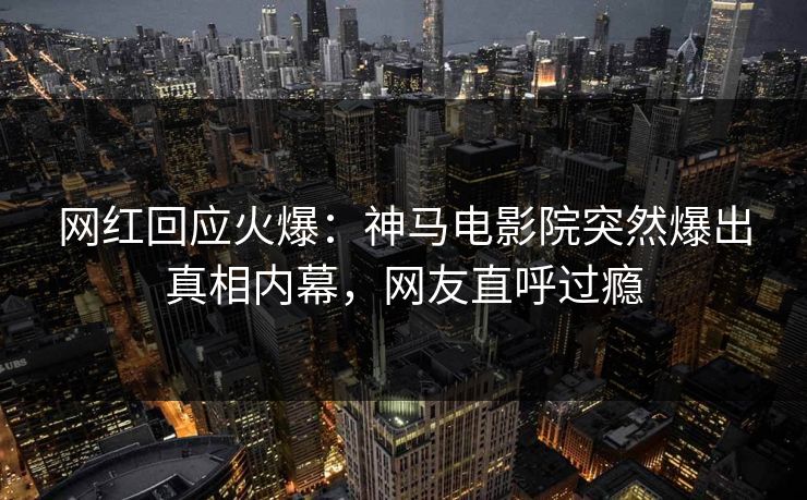 网红回应火爆：神马电影院突然爆出真相内幕，网友直呼过瘾