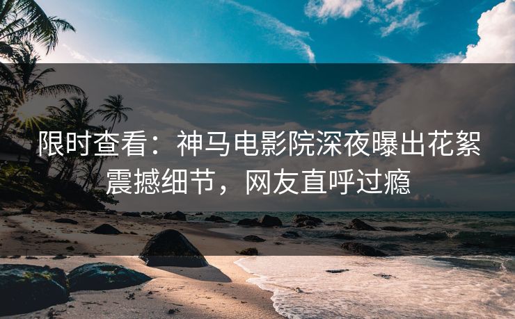 限时查看：神马电影院深夜曝出花絮震撼细节，网友直呼过瘾