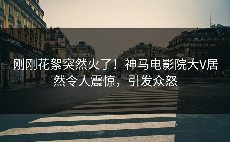 刚刚花絮突然火了！神马电影院大V居然令人震惊，引发众怒