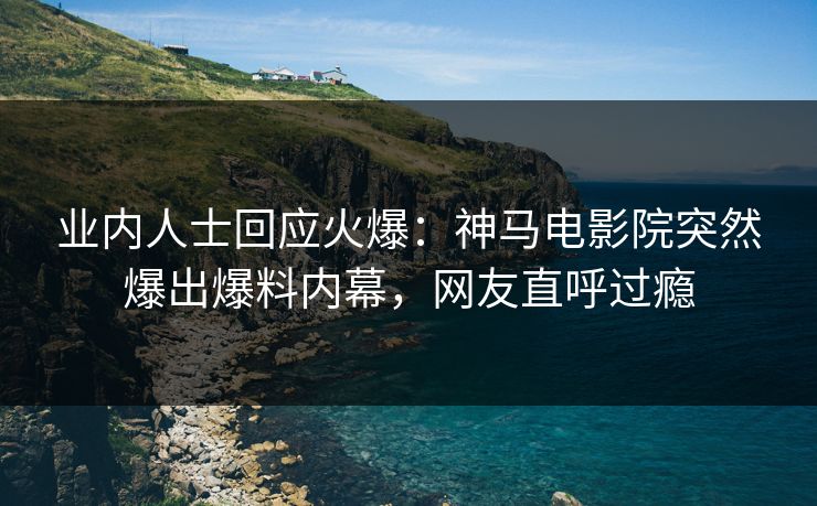 业内人士回应火爆：神马电影院突然爆出爆料内幕，网友直呼过瘾