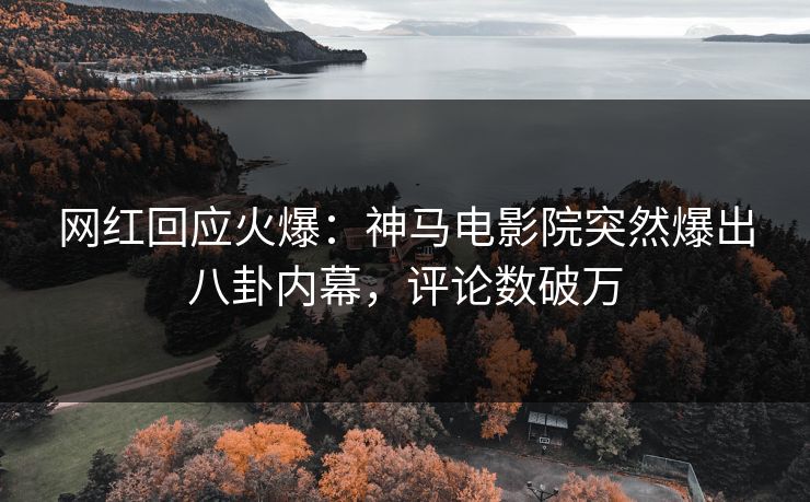 网红回应火爆：神马电影院突然爆出八卦内幕，评论数破万